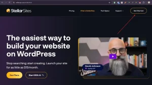 StellarSites Home Screen